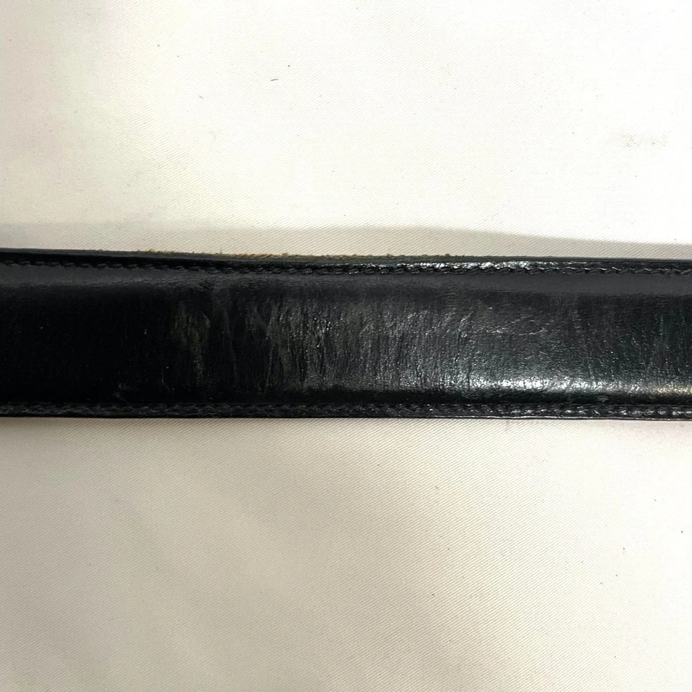 Brooks Brothers Dress Belt Mens Size 38 Black Smooth‎ Leather Made Italy 1111001